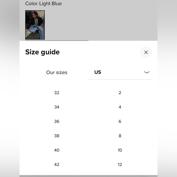 NA-KD Cotton Wide Low Waist Light Blue Jeans size US- 10(L), EU-40 - Picture 10 of 10